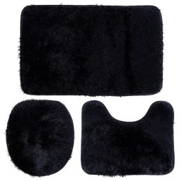 Zestaw dywaników łazienkowych do łazienki czarny 3-ele VILDE 567037