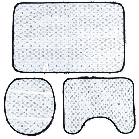 Zestaw dywaników łazienkowych do łazienki czarny 3-ele VILDE 567037