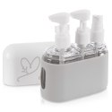 Butelki pojemniki podróżne turystyczne na kosmetyki w etui 4-ele ORION 811258