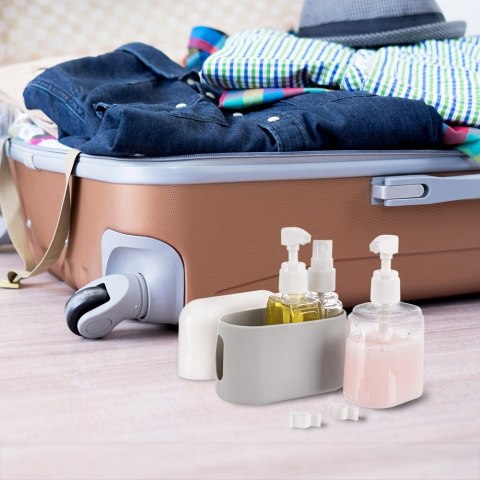 Butelki pojemniki podróżne turystyczne na kosmetyki w etui 4-ele ORION 811258
