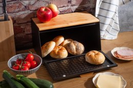 Chlebak stalowy drewniany dwustronny pojemnik na pieczywo BRUNBESTE BB-2743