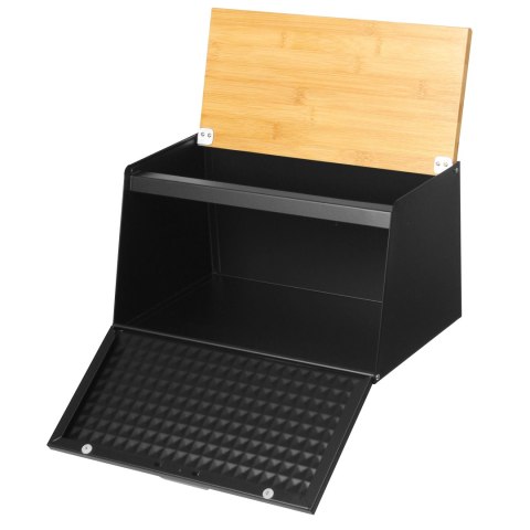 Chlebak stalowy drewniany dwustronny pojemnik na pieczywo BRUNBESTE BB-2743