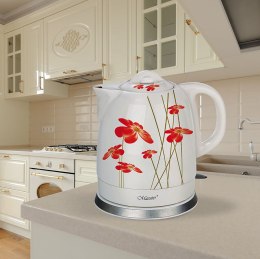 Czajnik elektryczny ceramiczny 1.5L 1200W czerwone kwiaty MAESTRO MR-066-RED-FLOWERS