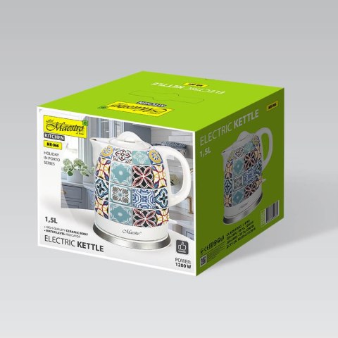 Czajnik elektryczny ceramiczny HOLIDAY IN PORTO 1.5L 1200W MAESTRO MR-066-PORTO