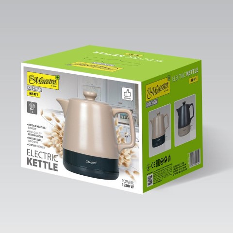 Czajnik elektryczny ceramiczny beżowy mały 1.0L 1200W MAESTRO MR-071-BEIGE