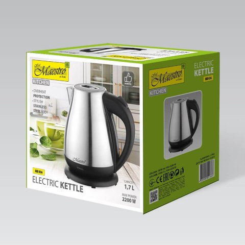Czajnik elektryczny metalowy 1.7L 2200W MAESTRO MR-036