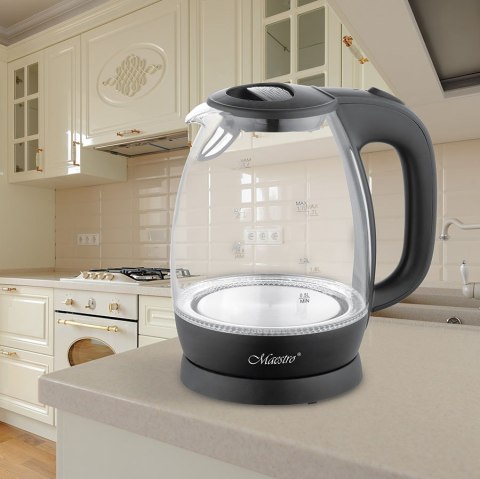 Czajnik elektryczny szklany 1.7L 2200W czarny MAESTRO MR-063-BLACK
