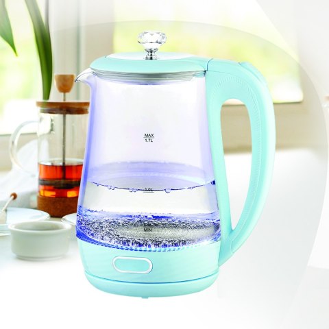 Czajnik elektryczny szklany 1.7L 2200W niebieski MAESTRO MR-052-BLUE