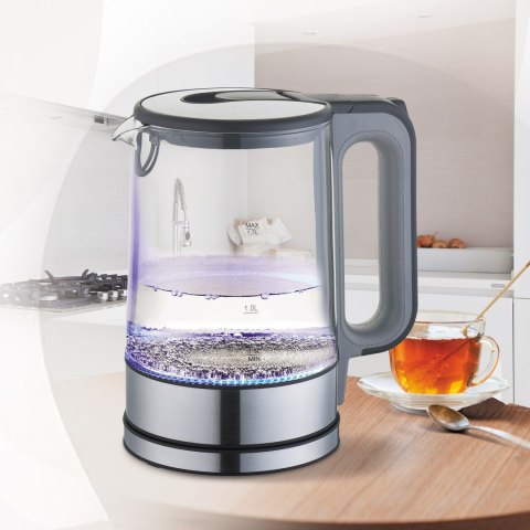 Czajnik elektryczny szklany 1.7L 2200W szary MAESTRO MR-053-GREY