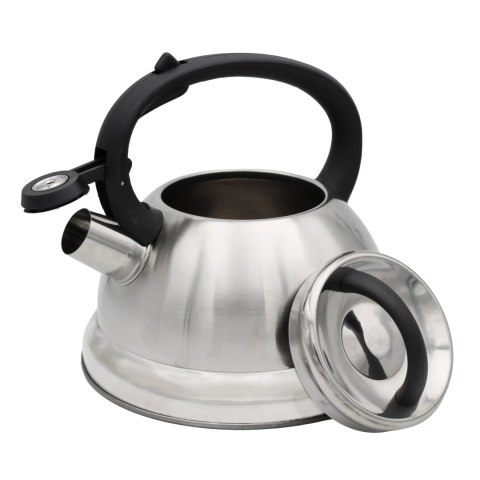 Czajnik stalowy z gwizdkiem 2.5L indukcja gaz tradycyjny srebrny BRUNBESTE BB-2272