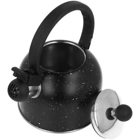 Czajnik stalowy z gwizdkiem na gaz indukcja mały 1.5L czarny BRUNBESTE BB-2414