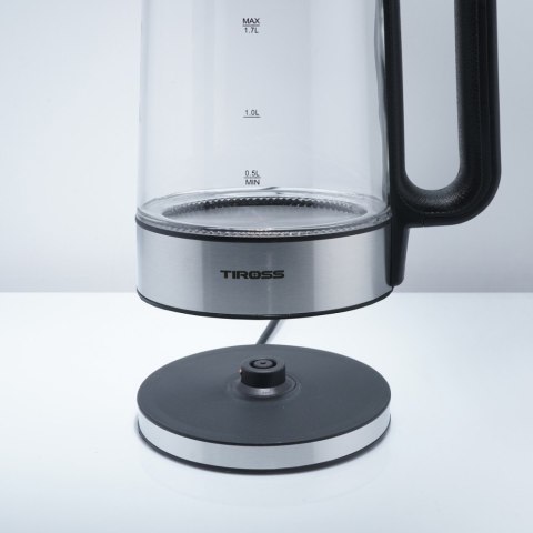 Czajnik szklany elektryczny 1.7L niebieski TIROSS TS-2703
