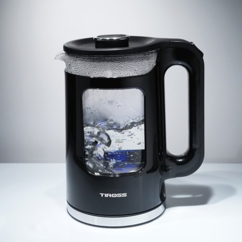 Czajnik szklany elektryczny 1.7L niebieski TIROSS TS-2704