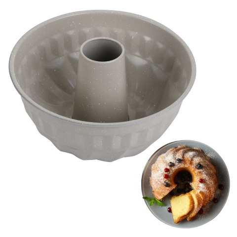 Forma do pieczenia babki wielkanocnej Ø22 cm, stal węglowa, marmurkowa, beżowa, KINGHOFF KH-1993