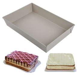 Forma do pieczenia ciasta, 36,5×24×6 cm, stal węglowa, marmurkowa, beżowa, KINGHOFF KH-1975