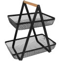 Koszyk na owoce warzywa piętrowy dwupoziomowy patera stojak Siatka BRUNBESTE BB-3410