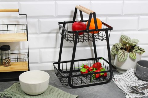Koszyk na owoce warzywa piętrowy dwupoziomowy patera stojak kosz BRUNBESTE BB-4000