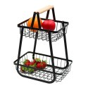Koszyk na owoce warzywa piętrowy dwupoziomowy patera stojak kosz BRUNBESTE BB-4000