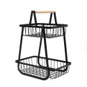 Koszyk na owoce warzywa piętrowy dwupoziomowy patera stojak kosz BRUNBESTE BB-4000