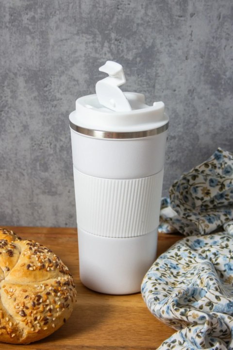 Kubek termiczny na kawę herbatę napoje termos biały matowy 500ML BRUNBESTE BB-3573