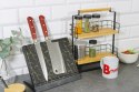Magnetyczny stojak na noże kuchenne z ostrzałką do noży czarny marmurek BRUNBESTE BB-3772