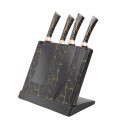 Magnetyczny stojak na noże kuchenne z ostrzałką do noży czarny marmurek BRUNBESTE BB-3772