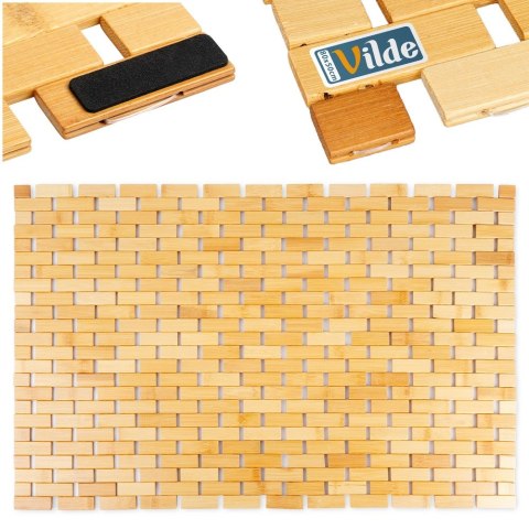Mata antypoślizgowa łazienkowa bambusowa 80x50cm VILDE 567038