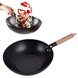 Patelnia Wok 30 cm, stal węglowa, powłoka nieprzywierająca, KINGHOFF KH-1983