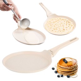 Patelnia do naleśników z powłoką marmurową 24cm KLAUSBERG KB-7958 Kremowa