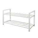 Półka na buty metalowa 2-poziomowa BIAŁA stojak regał organizer BRUNBESTE BB-3540