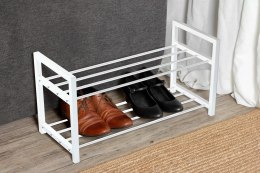 Półka na buty metalowa 2-poziomowa BIAŁA stojak regał organizer BRUNBESTE BB-3540