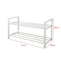 Półka na buty metalowa 2-poziomowa BIAŁA stojak regał organizer BRUNBESTE BB-3540
