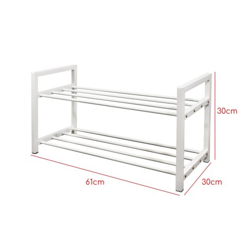 Półka na buty metalowa 2-poziomowa BIAŁA stojak regał organizer BRUNBESTE BB-3540