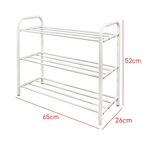 Półka na buty metalowa 3-poziomowa BIAŁA stojak regał organizer BRUNBESTE BB-1130