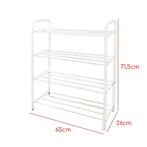 Półka na buty metalowa 4-poziomowa BIAŁA stojak regał organizer BRUNBESTE BB-3542