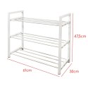 Półka na buty metalowa trzypoziomowa BIAŁA stojak regał organizer BRUNBESTE BB-3541