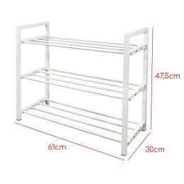 Półka na buty metalowa trzypoziomowa BIAŁA stojak regał organizer BRUNBESTE BB-3541