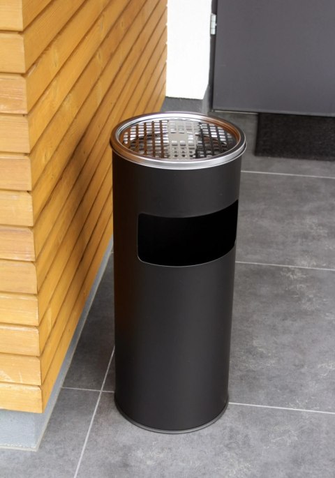 Popielnica z koszem na śmieci stojąca zewnętrzna KOSZ czarna 17L BRUNBESTE BB-2611