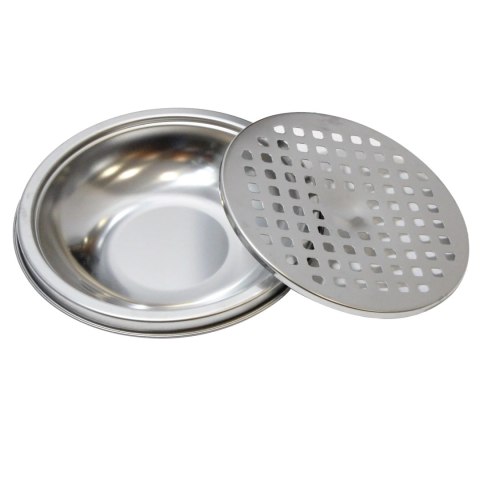 Popielnica z koszem na śmieci stojąca zewnętrzna KOSZ srebrna 12L BRUNBESTE BB-4453