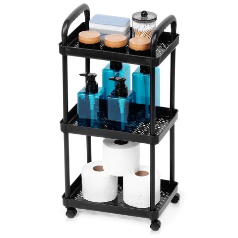 Regał na kółkach czarny 3-poziomowy 30x21x61cm VILDE 568112