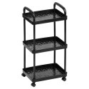 Regał na kółkach czarny 3-poziomowy 30x21x61cm VILDE 568112