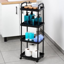 Regał na kółkach czarny 4-poziomowy 30x21x86cm VILDE 568113