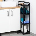 Regał na kółkach czarny 4-poziomowy 30x21x86cm VILDE 568113