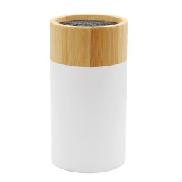 Stojak na noże bambusowy blok do noży pojemnik organizer biały BRUNBESTE BB-3773