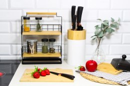 Stojak na noże bambusowy blok do noży pojemnik organizer biały BRUNBESTE BB-3773