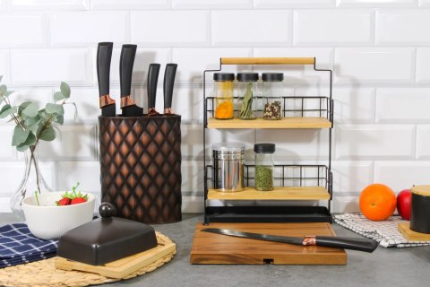 Stojak na noże kuchenne blok do noży pojemnik organizer brązowy BRUNBESTE BB-3769