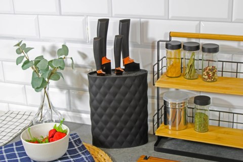 Stojak na noże kuchenne blok do noży pojemnik organizer czarny mat BRUNBESTE BB-3766