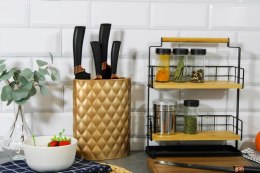 Stojak na noże kuchenne blok do noży pojemnik organizer złoty BRUNBESTE BB-3768