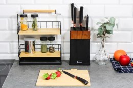 Stojak na noże kuchenne z ostrzałką do noży organizer blok czarny BRUNBESTE BB-3765