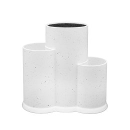 Stojak na noże przybory kuchenne potrójny uniwersalny biały BRUNBESTE BB-3789